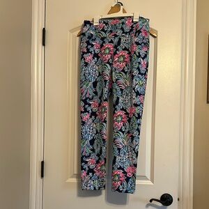 Lilly Pulitzer Floral Cropped Luxletic Pants - Pink, Blue, Green
